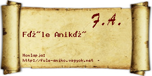 Füle Anikó névjegykártya